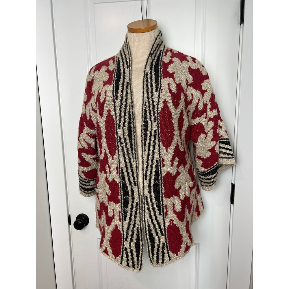 Lucky Brand Cardigan Sequoia Intarsia Shawl Jacket Sweater Sz S